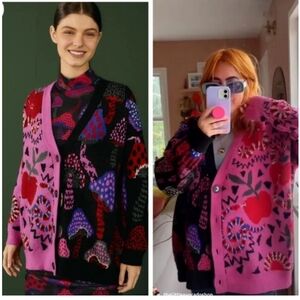 S/M Farm Rio Snake Apple Cardigan